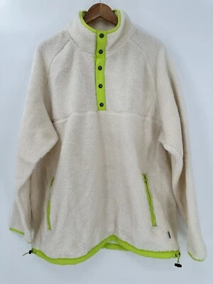 American Eagle шерпа белый флис неоновые Snap пуловер куртка женщин XXL новый - Изображение 1 из 4