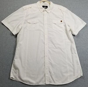 Jeans Buffalo Button Up Hemd Herren 2XL XXL Weiß Kurzarm Zwei Taschen Transparent - Bild 1 von 10
