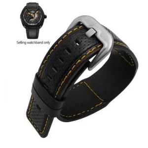 Fit For Dietrich Suunto OTC-AO1 OT-3 Stitches Belt Genuine Leather Watch Band - Picture 1 of 25