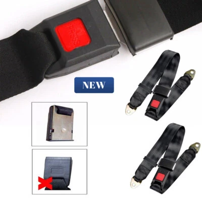 2Pack Universal Lap Seat Belt Adjustable 2 Point Retractable Car Single Seat Lap - Image 1 of 4