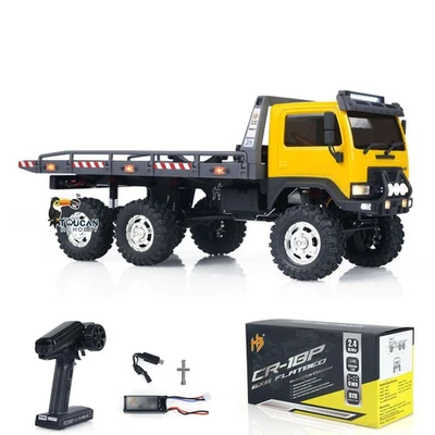 RTR Flatbed Trailer 6WD RC Crawler 1/18 Off-Road Truck 2-Speed Lights Toy CR18P - Image 1 of 4