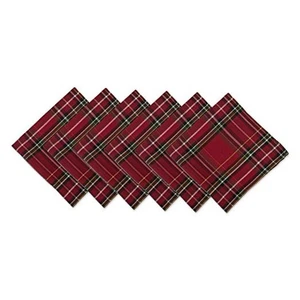  Holiday Dining Table & Kitchen Décor 20" x 20" (Set of 1) Red Tartan Plaid - Picture 1 of 7