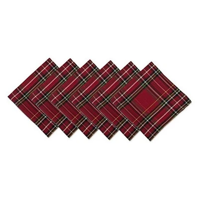  Holiday Dining Table & Kitchen Décor 20" x 20" (Set of 1) Red Tartan Plaid - Image 1 of 4
