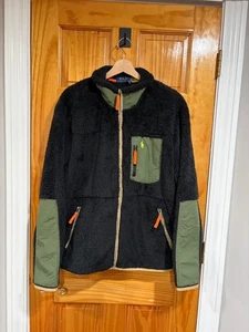 Nwt Polo Ralph Lauren Wind-Blocking Hybrid Jacket Black Olive Orange Performance - Picture 1 of 8