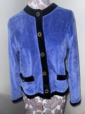 CHAQUETA VINTAGE SAKS QUINTA AVENIDA FOLIO COLECCIÓN MUJER PEQUEÑA AZUL EMBELLECIDA Foto 1 de 3