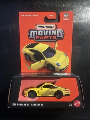 Piezas móviles Matchbox 2020 Porsche 911 Carrera 4S amarillo nuevo 2025 Foto 1 de 2