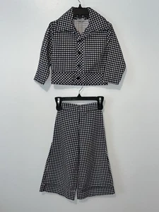 Vintage Doe-Spun Houndstooth Pantsuit Size 3T Coat And Elastic Waist Pants - Picture 1 of 15