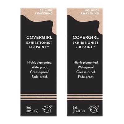 2- Covergirl Exhibitionist Eye Lid Paint #105 Nude Awakening Eye Shadow - Image 1 of 3