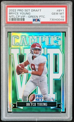 2022 Leaf Pro Set Metal Bryce Young RC Campus VIP GREEN Prismatic PSA 10 POP 1 - Image 1 of 3