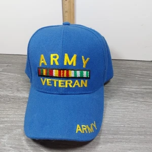 Baseballmütze/Kappe Armee Veteran königsblau mit Bändern Einheitsgröße verstellbarer Riemen - Bild 1 von 7