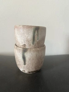 Cerámica McCarty’s de colección 2 tazones de café pequeños Nutmeg River MS Delta Pottery - Imagen 1 de 17