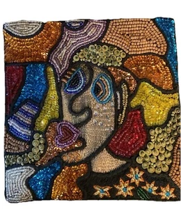 Vtg Crossbody bag by Joseph hand Made & beaded Art Deco Abstract purse Pouch A+ - Picture 1 of 6