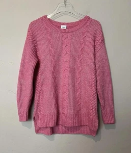 cabi Pullover Damen XS rosa Zopfmuster Rundhals hoher niedriger Saum Pulli Style 4245 - Bild 1 von 9