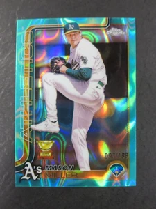 2025 Topps Chrome Mason Miller Aqua Ray Wave Refractor #'d/199 Athletics - Imagen 1 de 3