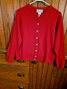 Vintage Pendleton rote Wolle Strickjacke Pullover mit Messingknöpfen Größe Small - Bild 1 von 6