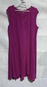 Eileen Fisher Dress Women’s XL Purple Hemp Organic Cotton Asymmetrical Midi - Picture 1 of 4