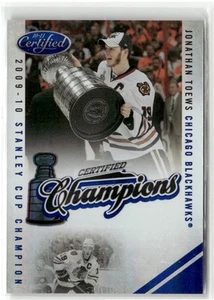 2010-11 Panini Certified #1 Jonathan Toews Champions Mirror Blue #/100 - Picture 1 of 2