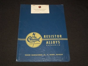 1950er HOSKINS MANUFACTURING CO. CHROMEL WIDERSTAND LEGIERUNGEN KATALOG M - KD 3912J - Bild 1 von 5