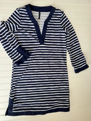 AQUA ET SOL Pequeño Azul Rayas Manga Larga CUBIERTA Vestido Traje de Baño Para Mujer 761 Foto 1 de 3