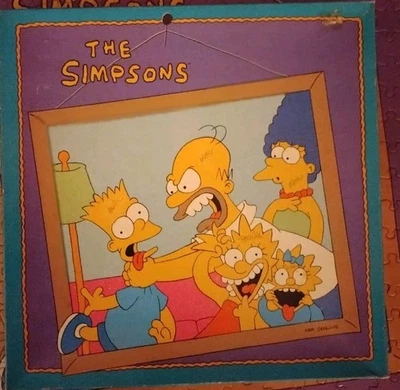 Rompecabezas de 250 piezas vintage 1990 Milton Bradley Los Simpson "foto familiar" Foto 1 de 2