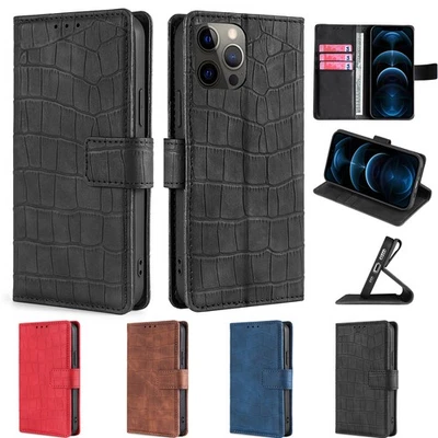 Flip Leather Wallet Case for iPhone 16E 15 14 13 12 11 Pro Max X XR SE 8 7 Cover - Image 1 of 4