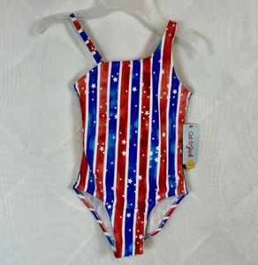 NWT Cat & Jack Kids Stars and Stripes One Piece Swimsuit / 6-6X - Picture 1 of 8