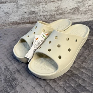 Sandalias informales Crocs clásicas de plataforma para mujer talla 10 beige hueso pantuflas - Imagen 1 de 5