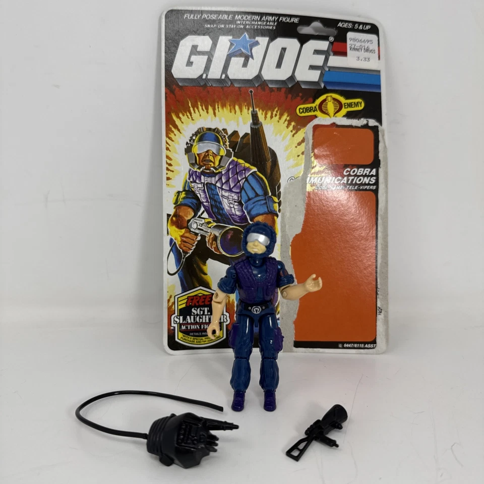 Gi Joe Cobra figure Hasbro complete 1985 Tele-Viper Communications card vtg - Image 1 of 4