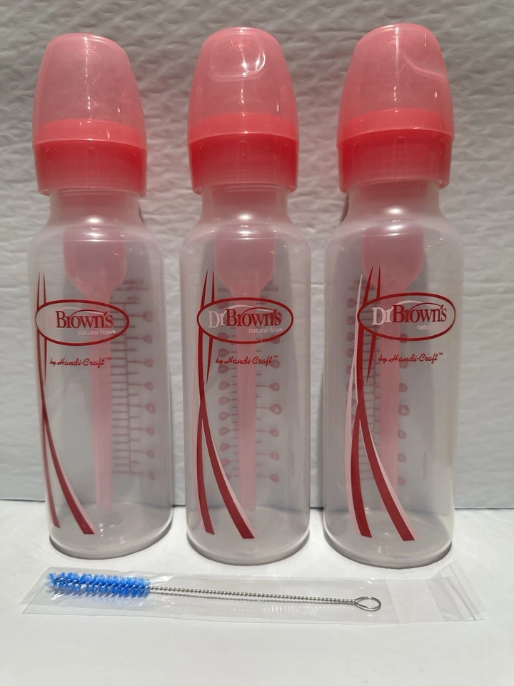 Dr. Brown's Options+ Anti-Colic Baby Bottle Narrow Pink 8oz 3pk 0m+ - Image 1 of 1