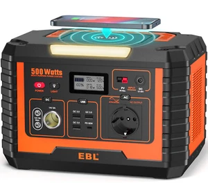 EBL Powerstation 519.4 Lithium Batterie 12V Solar Generator Tragbare 500W für RV - Bild 1 von 1