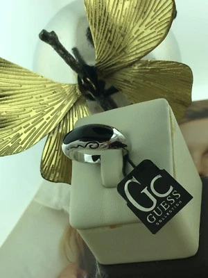 Nuevo con etiquetas Anillo Moderno de Plata de Ley de Ónix Negro Talla 6.5 COLECCIÓN GUESS Foto 1 de 4