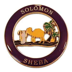 Solomon Sheba rundes Freimaurer Auto Emblem - [lila & gold][3 Zoll Durchmesser] - Bild 1 von 1
