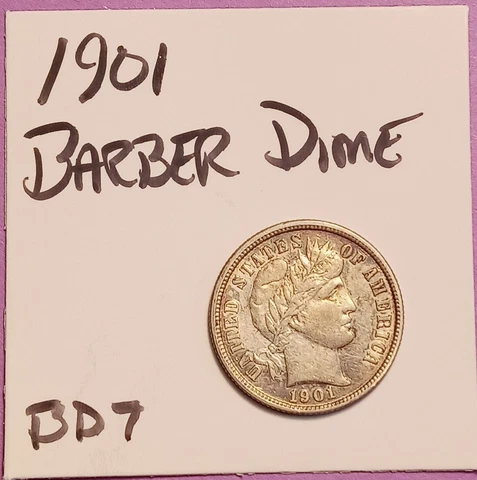 1901  Barber Dime Cover