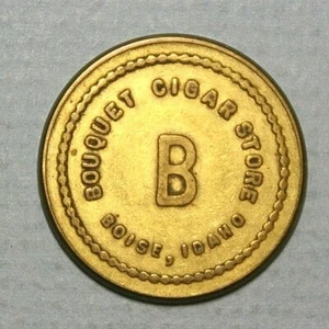 Boise Idaho Bouquet Cigar Store B Bueno para 5c Comercio Latón 25mm Ficha - Imagen 1 de 2