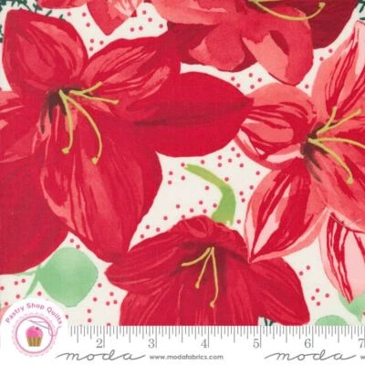 Moda WINTERLY 487560 11 Cream Floral ROBIN PICKENS Quilt Fabric CHRISTMAS - Image 1 of 4