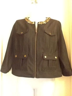Women's Ruby Rd. Petite Embellished Denim Jacket 8P EUC - Image 1 of 4