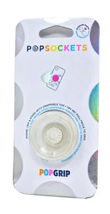 PopSockets Clear Glitter Silver Phone Holder Grip PopSocket Pop Socket PopGrip - Picture 1 of 2