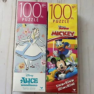 Sealed Disney Junior Mickey Puzzle 100 pcs & Disney Alice In Wonderland 100 pcs - Picture 1 of 3