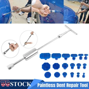 T-Bar Slide Hammer Dent Paintless Repair Puller Tabs Tools Kits Car Body Removal - Foto 1 di 14