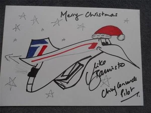 Kopie einer handgezeichneten Concorde British Airways Mike Bannister Weihnachtskarte - Bild 1 von 1