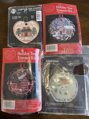 Kits de punto de cruz creaciones de cobre, cruza mi corazón, adorno de Navidad lote de 4 Foto 1 de 2