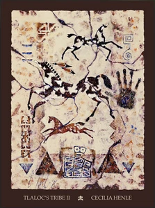 "Tlaloc's Tribe II"- Art Print by Cecilia Henle - Horses, Ponies, Native, Tribal - Picture 1 of 8