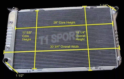 3 Row Aluminum Radiator 80-82 Lincoln Mark VI 81-85 Town Car 5.0 5.8 V8 KKS547 - Image 1 of 4