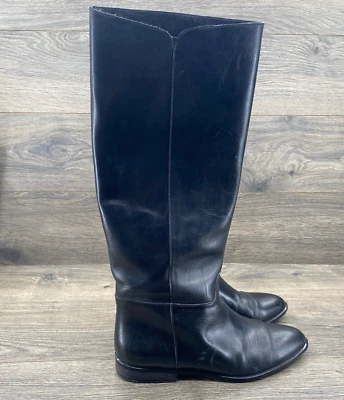 Botas de cuero para mujer Talbots talla 7 negras hechas en Italia hasta la rodilla Foto 1 de 4