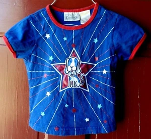BASIC EDITIONS 100% Cotton Red White & Blue Short Sleeve Pullover Top Size 7/8 - Bild 1 von 3