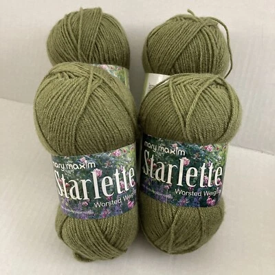 Mary Maxim Starlette Yarn Lot Of 4, Medium Willow - Image 1 of 4