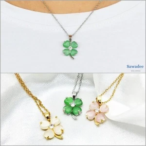 Collana con quadrifoglio portafortuna catenina donna con pendente quadrifoglio - Picture 1 of 24