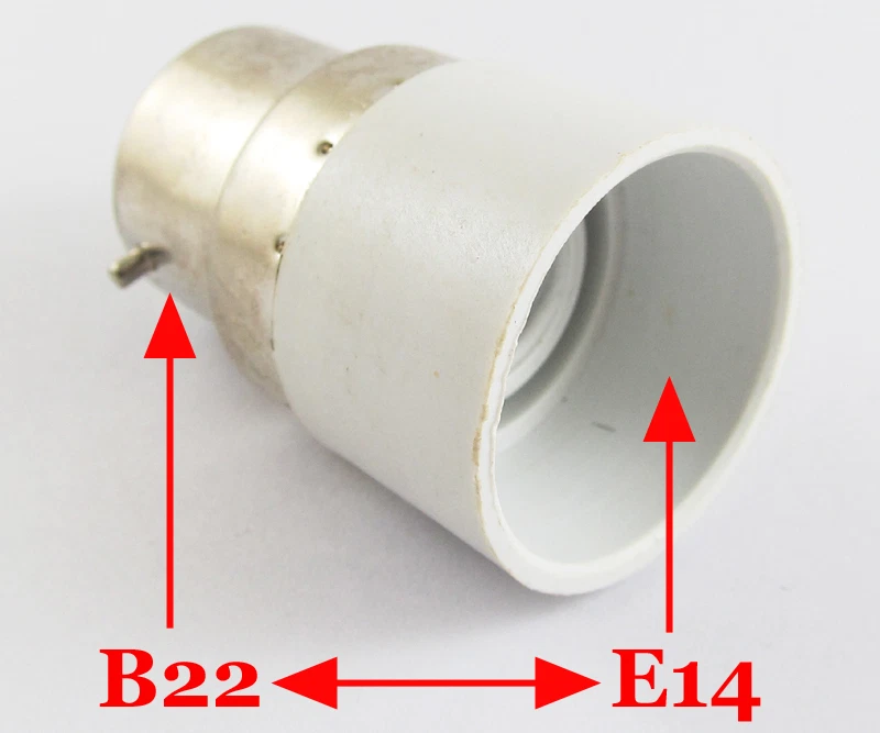 10pcs B22 Male to E14 Female Socket Base LED Halogen CFL Light Bulb Lamp Adapter - Image 1 of 1