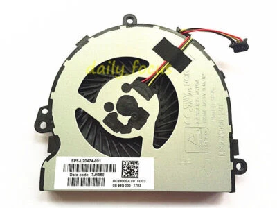 NEW For HP 15-DB 15-DA 15-DR CPU Cooling Fan DC28000JLF0 FS470805CLOT L20474-001 - Image 1 of 2