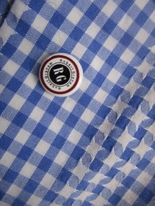 Robert Graham Stars Checkered 4th of July Shirt Men 42-16.5 Blue Plaid Flip Cuff - Picture 1 of 16